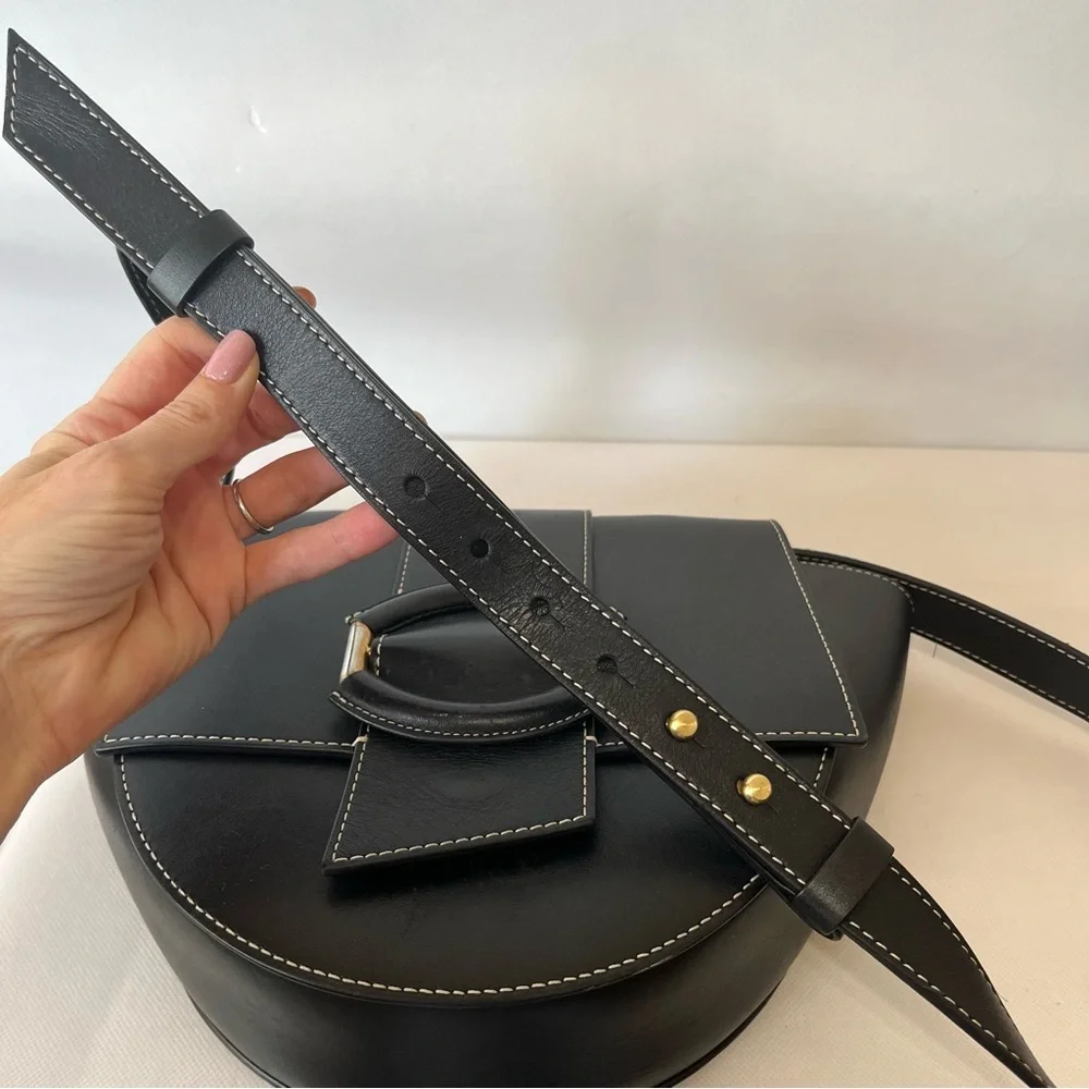 Banana Republic Gia Black Crossbody Flap Over Bag